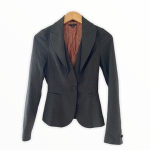 Sisley Single Button Textured Career Blazer Gray